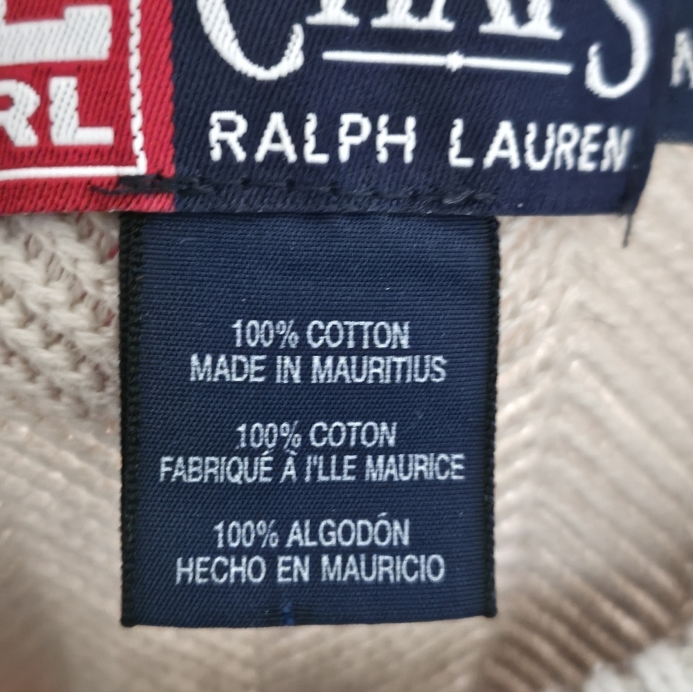 Chaps Ralph Lauren Men's Beige Crewneck Knit Cotton Preppy Casual Sweater Sz M. - Picture 16 of 16